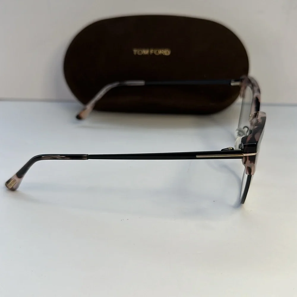 New Tom Ford FT5547-B Eyeglasses Pink Vintage Havana / Clear Lens Women's